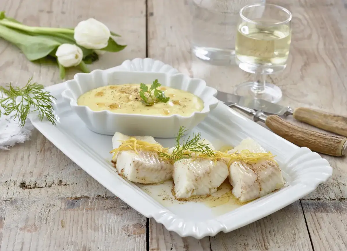 Delikatny halibut z sosem i cytryną, idealny pomysł na to, jak przyrządzić halibuta.